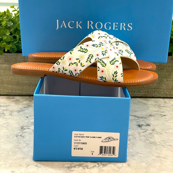 NIB Jack Rogers Slotted Daisy Print Sloane X-band sandal, Sizes 6.5 & 8 - Picture 9 of 9